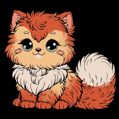 realistic super fluffy kitten