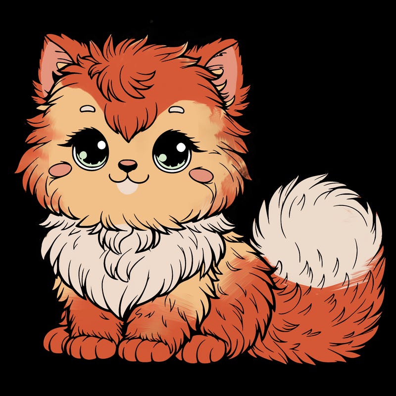 realistic super fluffy kitten