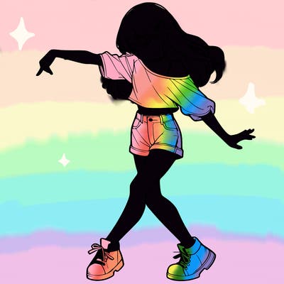 realistic girl danceing