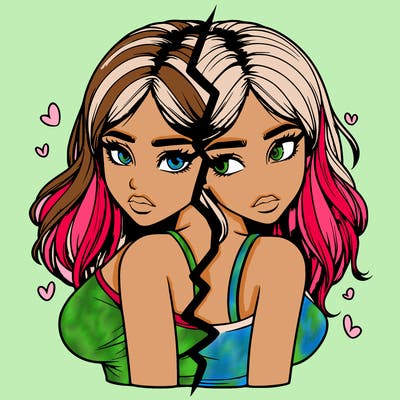 realistic girl split