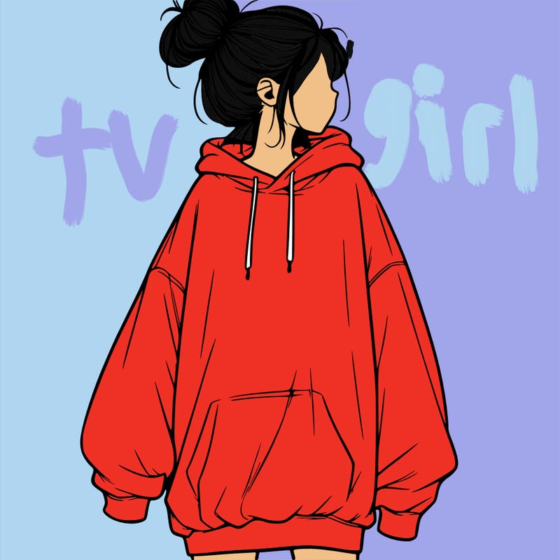 realistic girl with a oversized sweatshirt on and a bun