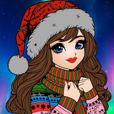 realistic christmas girl