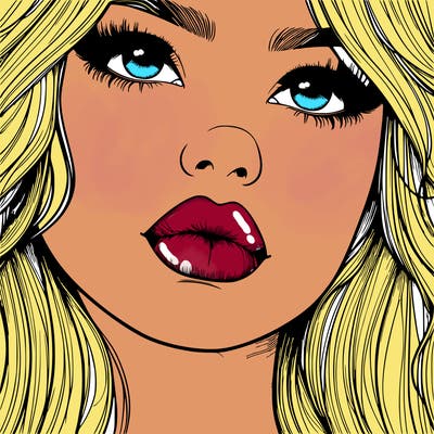really realistic girl with lips