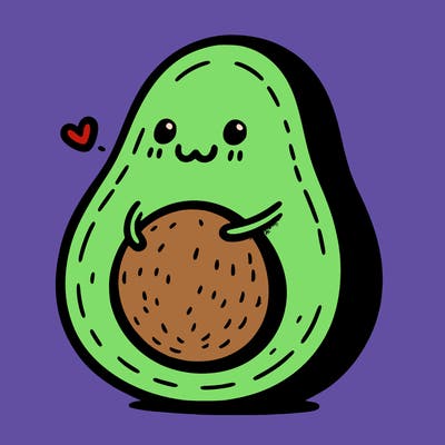 an avocado hugging an avocado