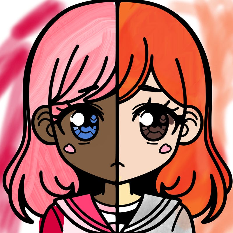 a split of a girl