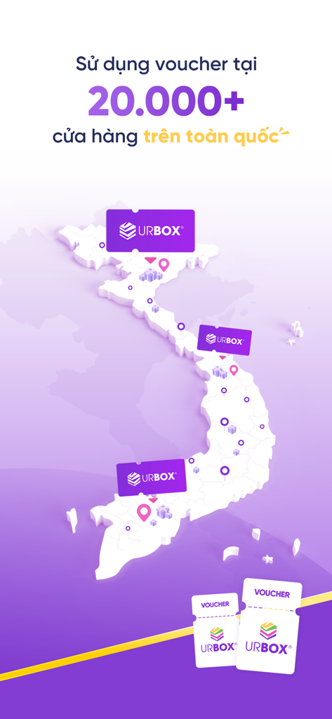 UrBox - Una mappa che mostra oltre 20.000 punti vendita in tutto il paese dove è possibile riscattare i voucher digitali UrBox.