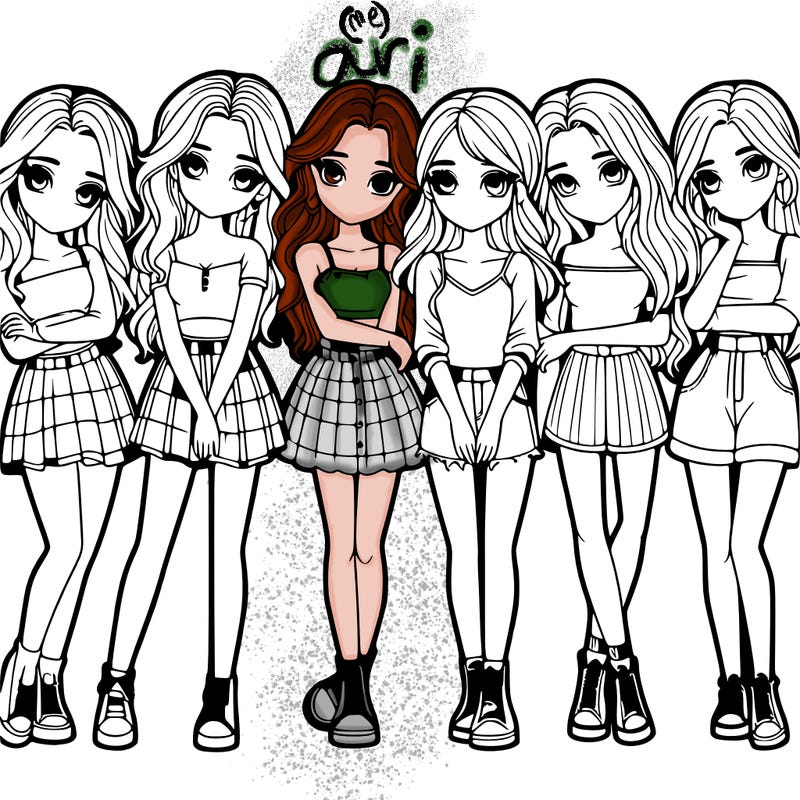 a group of girls realistic