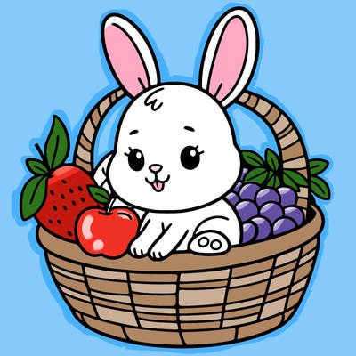 bunny in a fruit basket