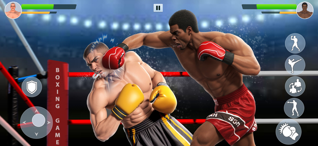 Boxing Games : KO Punch Fight - Un juego de boxeo 3D con dos luchadores en un ring con efectos de KO