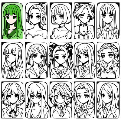 girls that look diffrent anime