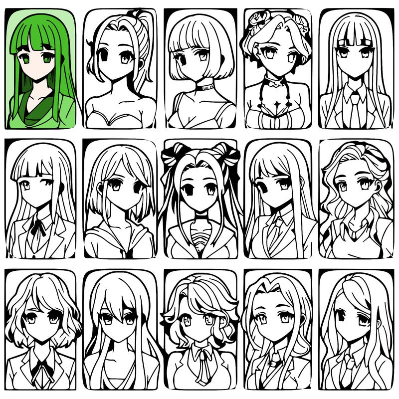 girls that look diffrent anime