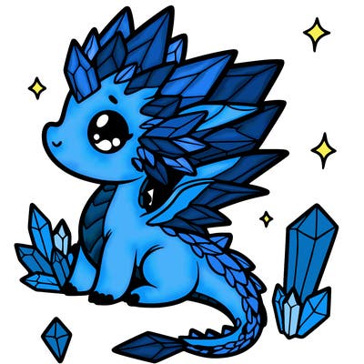 little cute crystal dragon