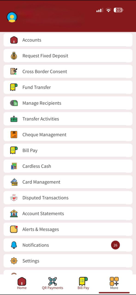 HI-MB Plus - The main menu interface of the HI-MB Plus app by Himalayan Bank featuring banking and payment options