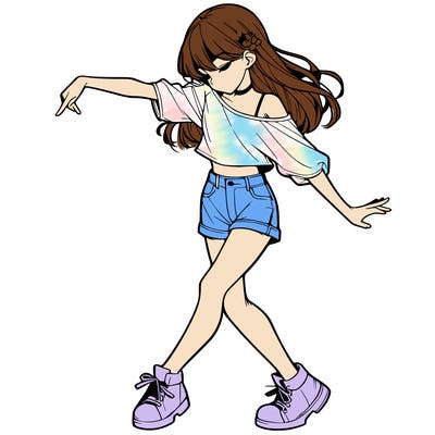 realistic girl danceing