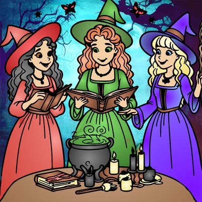 sanderson sisters: witches casting a spell