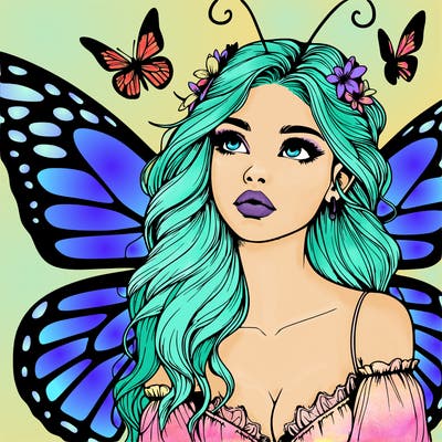 butterfly fairy realistic girl