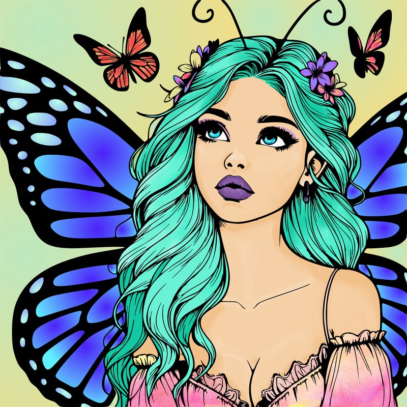 butterfly fairy realistic girl