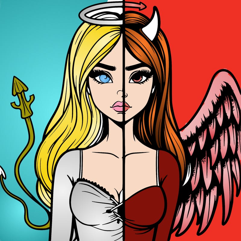 devil vs angel realistic girl