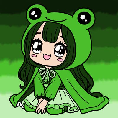 girl with frog costume