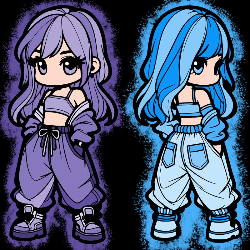 girl in crop top and baggy pants