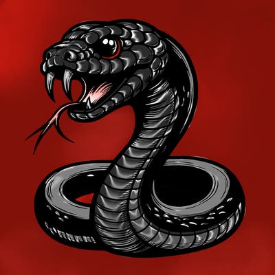 realistic snake with fangs