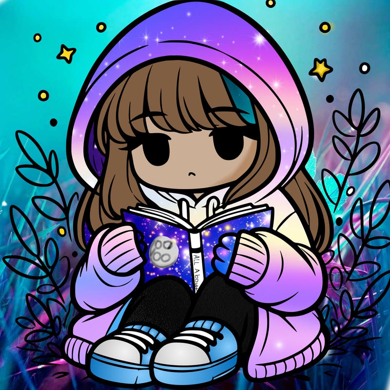 girl in oversized hoodie reading a book