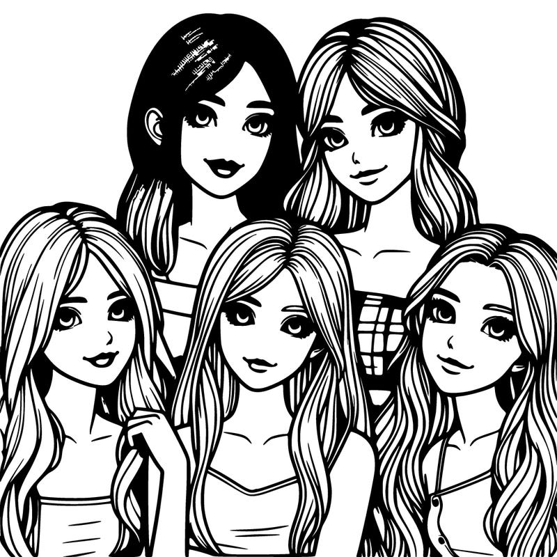 a group of realistic girls