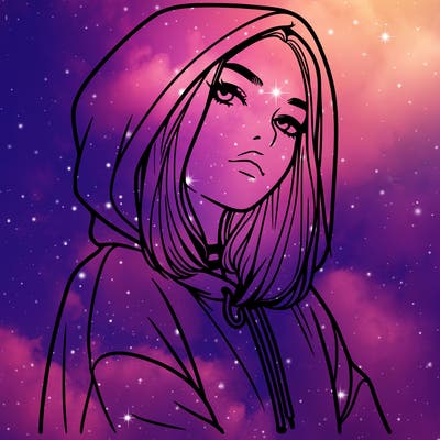 a realistic girl in a hoodie