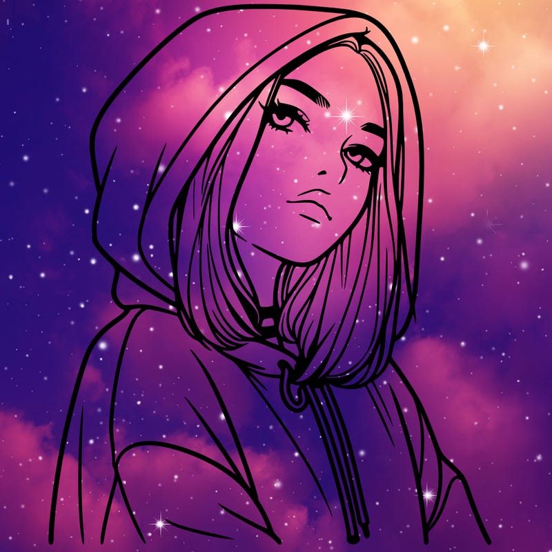 a realistic girl in a hoodie