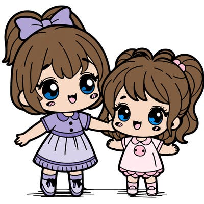 a cute little girl with her big sister