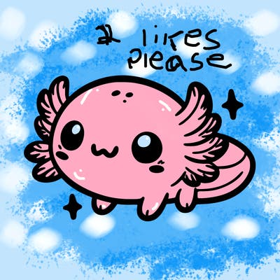 cute easy baby axolotl