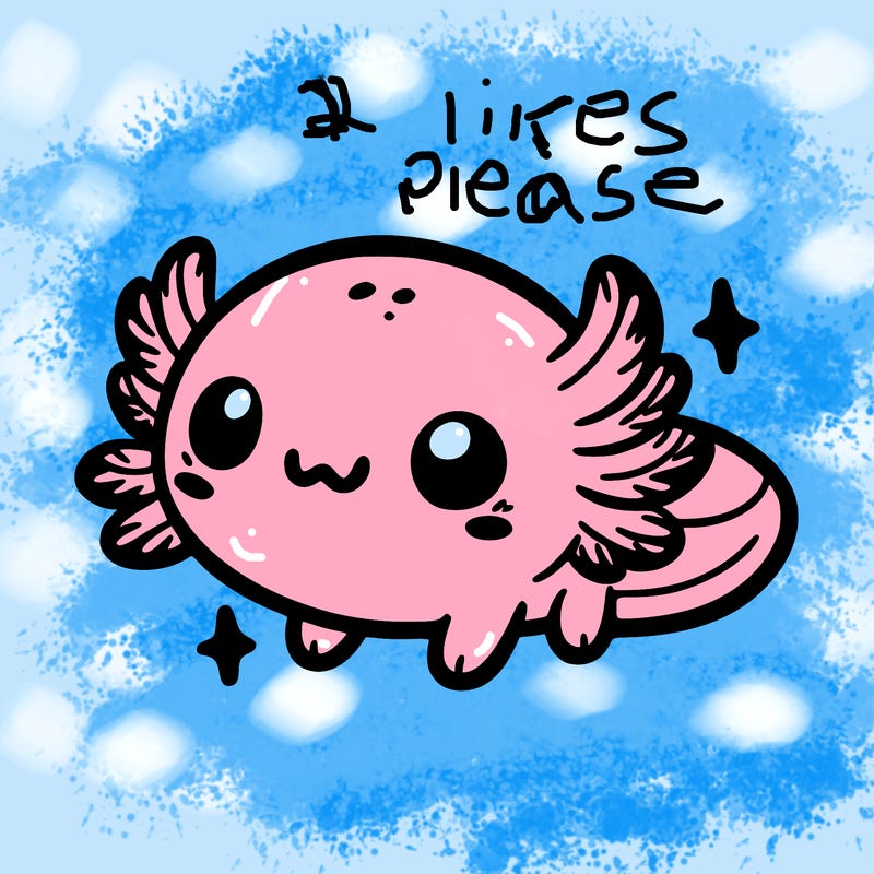 cute easy baby axolotl