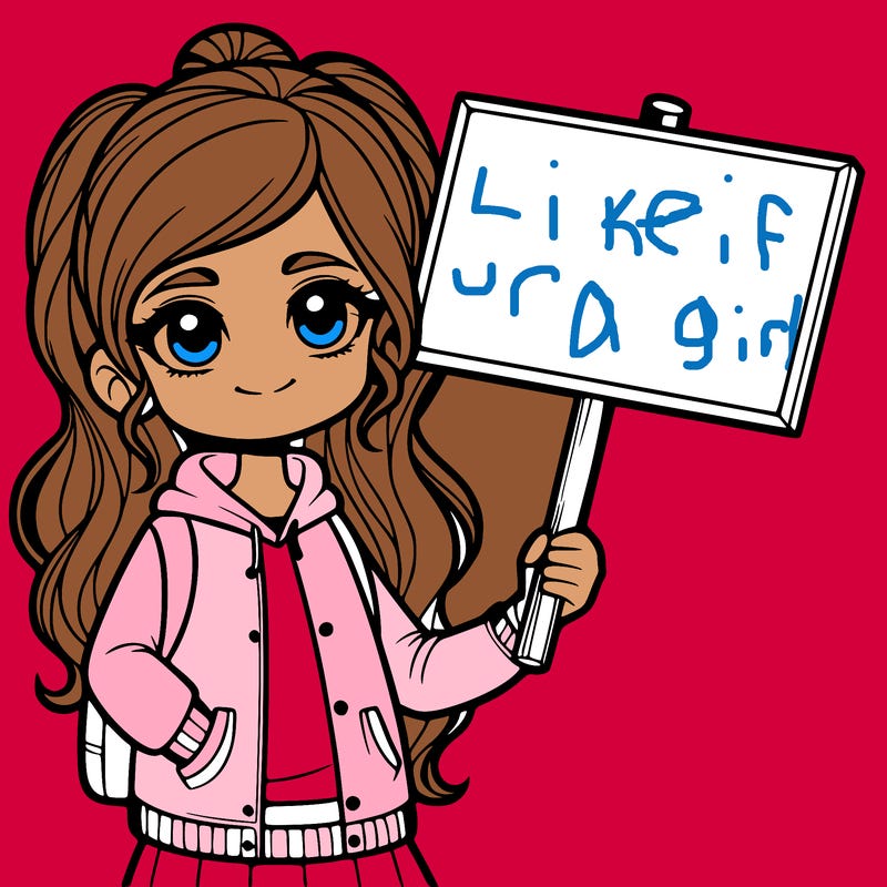 girl with sign