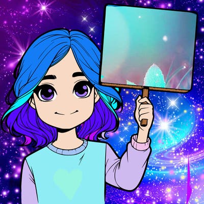 realistic girl holding up a sign