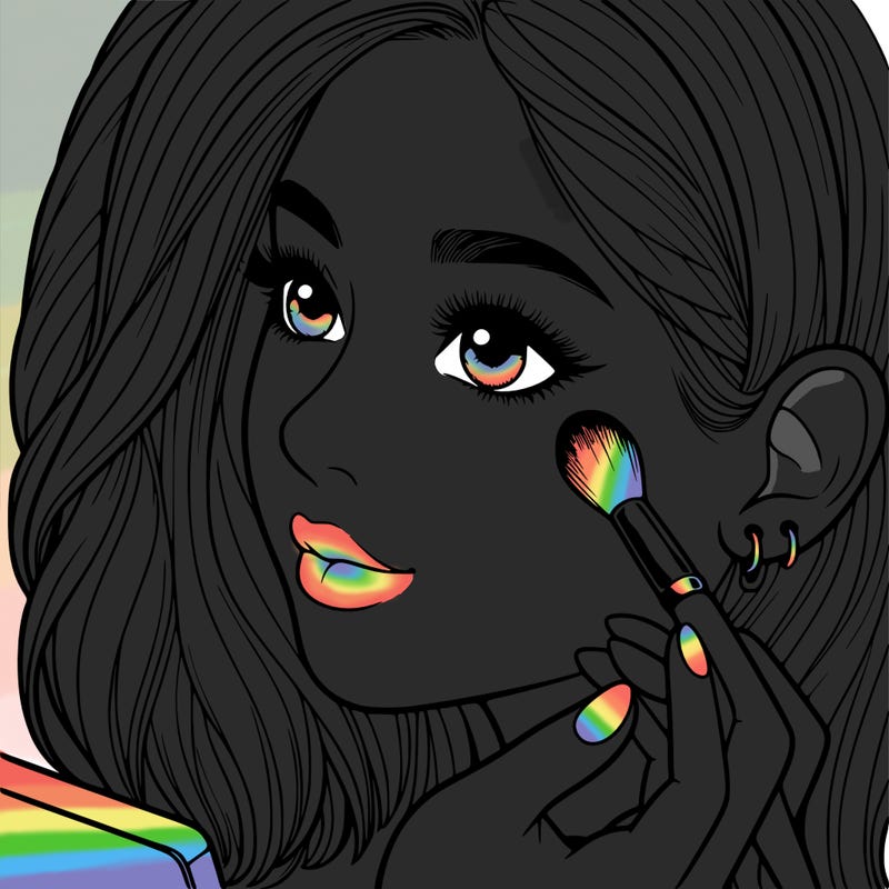 a realistic girl doing her makeup