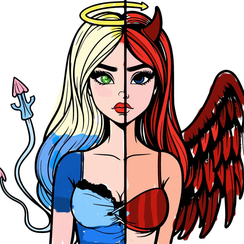 devil vs angel realistic girl