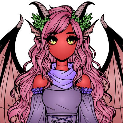realistic girl with dragon wings horns and a tail