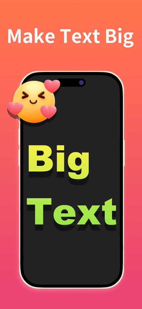 LED Banner-Scroller Text Maker - Smartphone displaying large green text on a black background using the LED Banner app Make Text Big feature