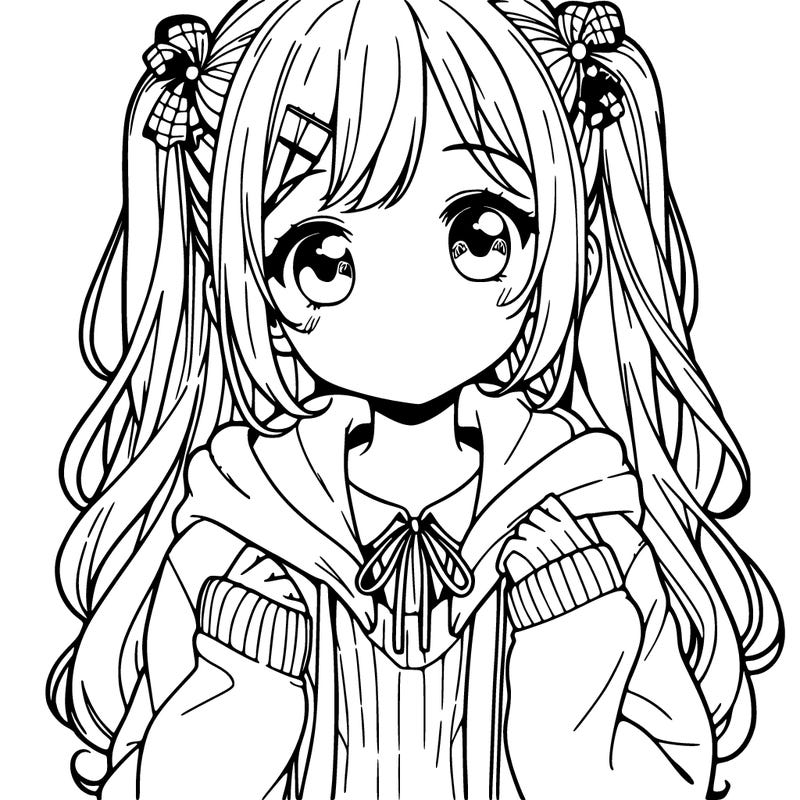 manga girl with cute clothes