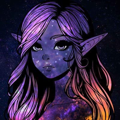 elf girl realistic dark fantasy