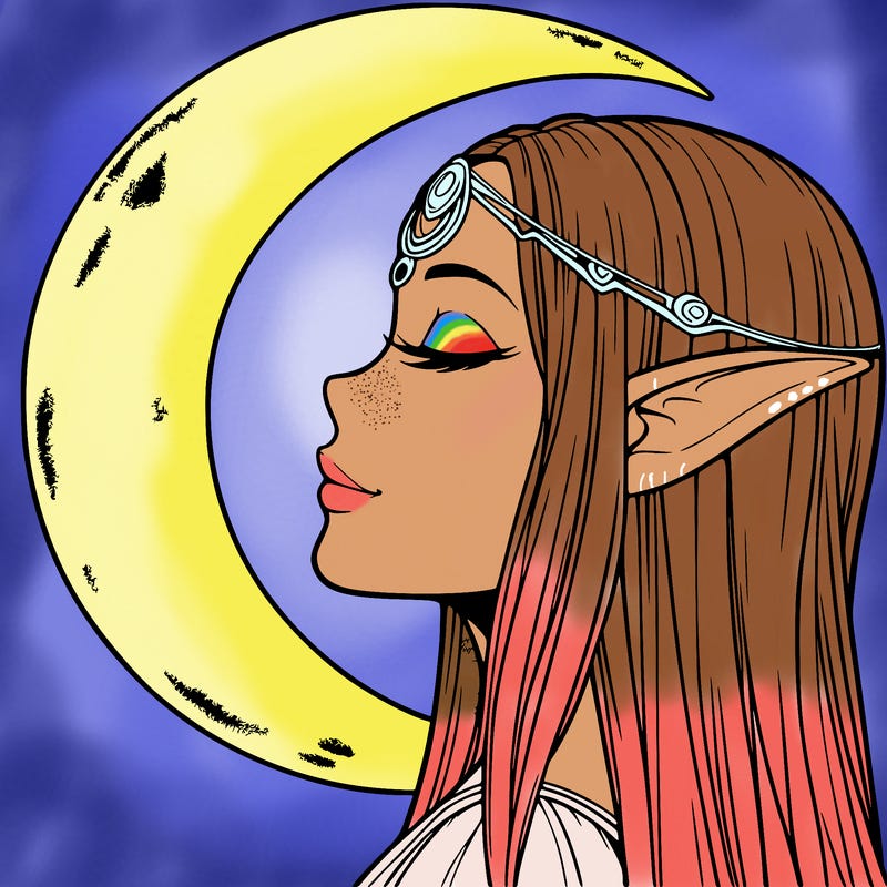 a realistic moon elf