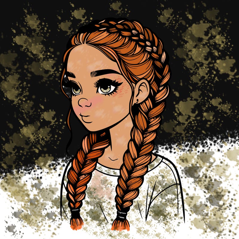 realistic girl with braids