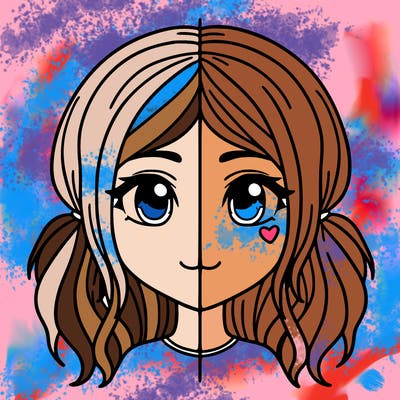 split girl just the face