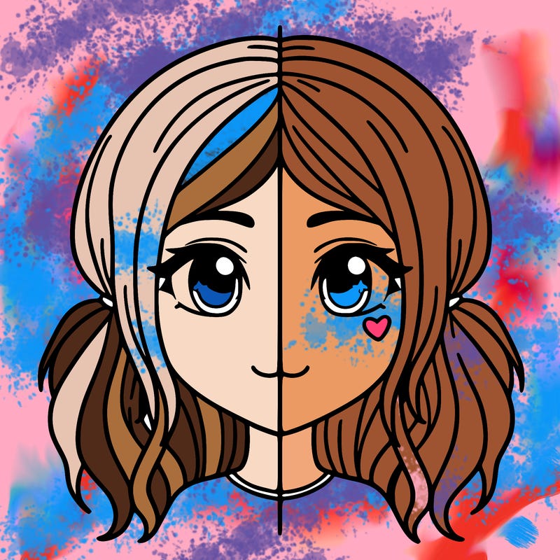 split girl just the face