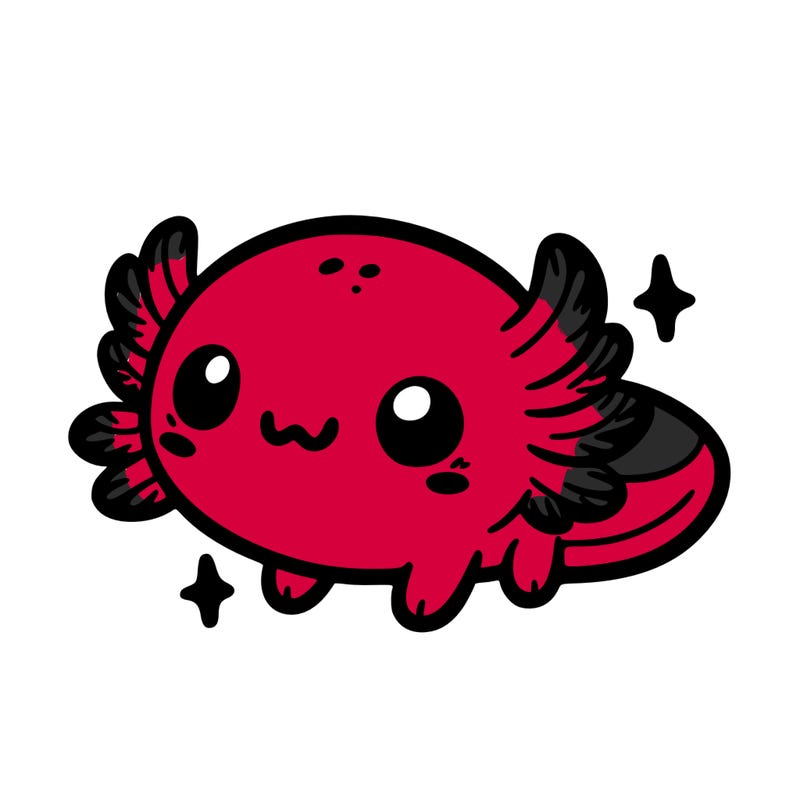 cute easy baby axolotl