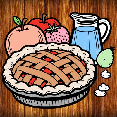 a pie of food