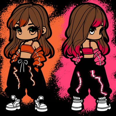 girl in crop top and baggy pants