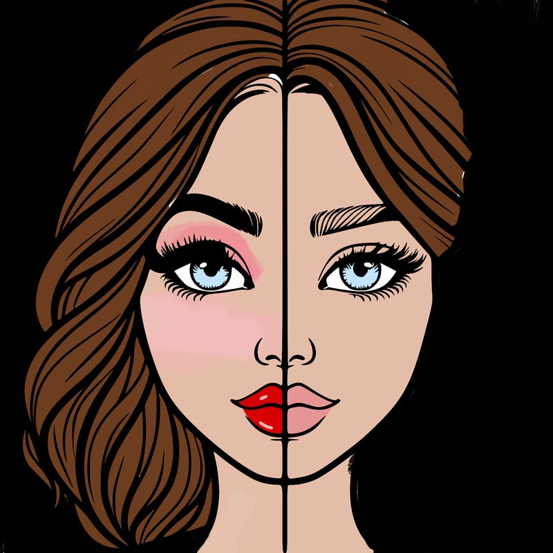 realistic girl split half