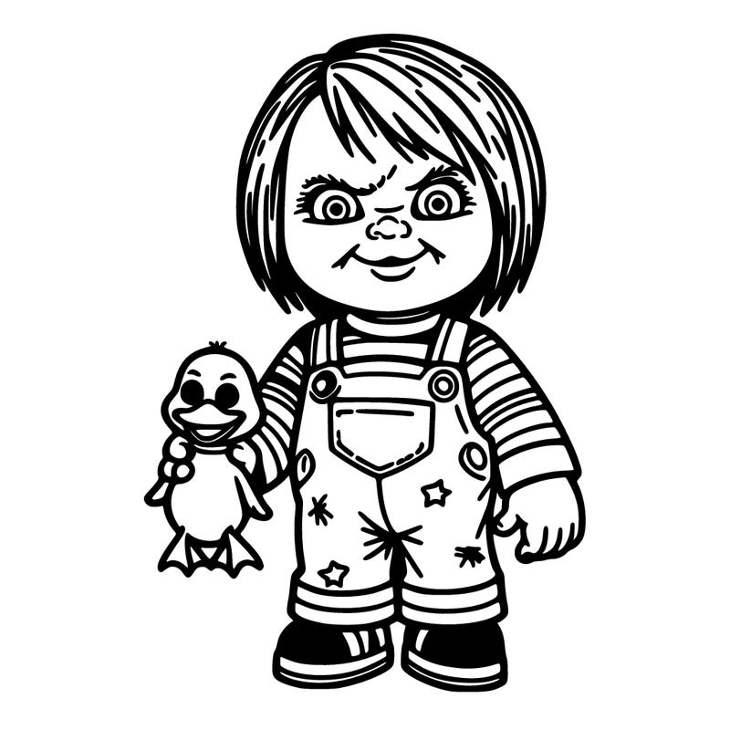 chucky holding a duck