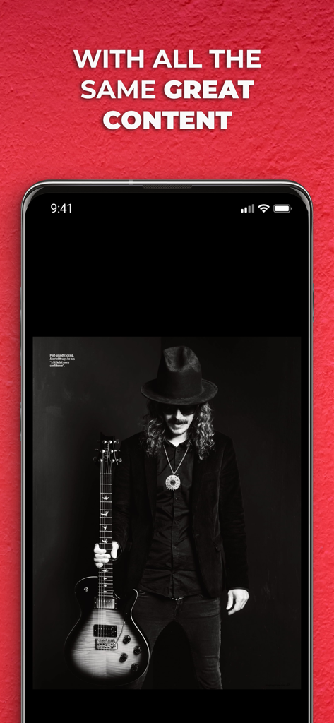 Prog Magazine - Black and white portrait of a musician with a guitar featured in the Prog Magazine app